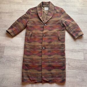 Vintage Pioneer Wear Albuquerque New Mexico Southwest Aztec Print Duster